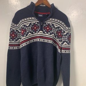 Men’s 1/4 Zip Izod Ski Lodge Sweater Large